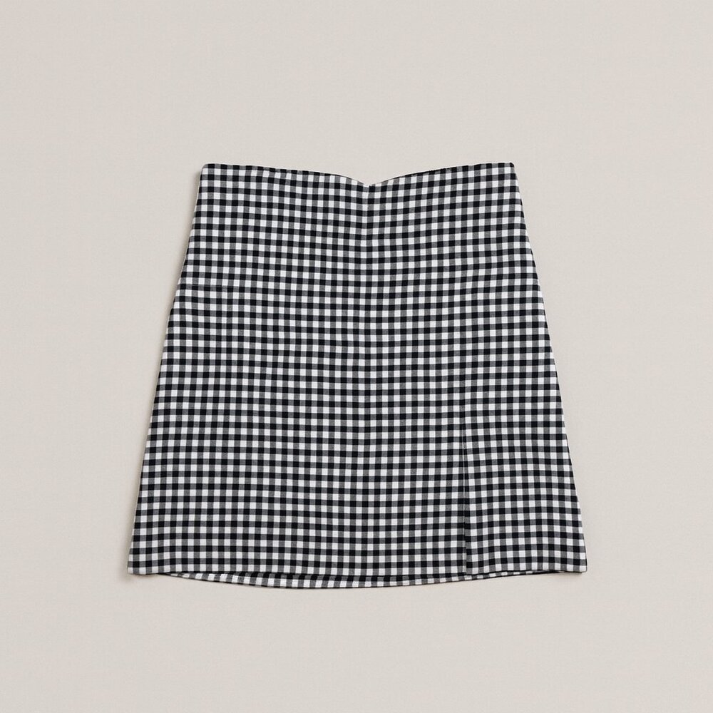 Gingham mini skirt